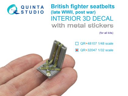 1:32 British Fighter Seatbelts (late WWII, post-war) (with metal buckles) (All kits)