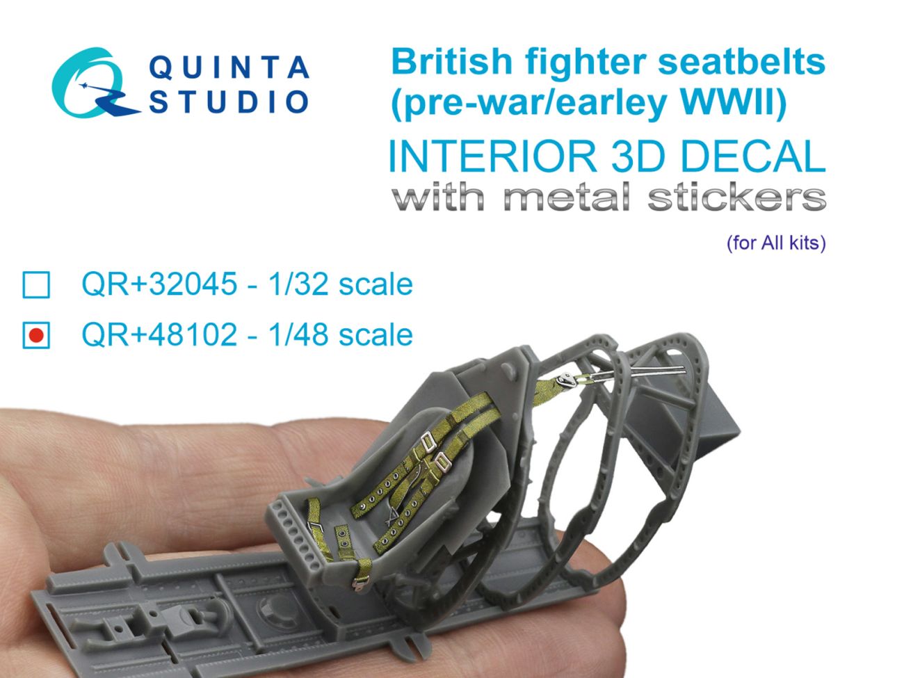 1:48 British Fighter seatbelts (pre-war/early WWII) (with metal buckles) (All kits)