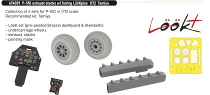 1:72 P-51D exhaust stacks with fairing LooKplus series