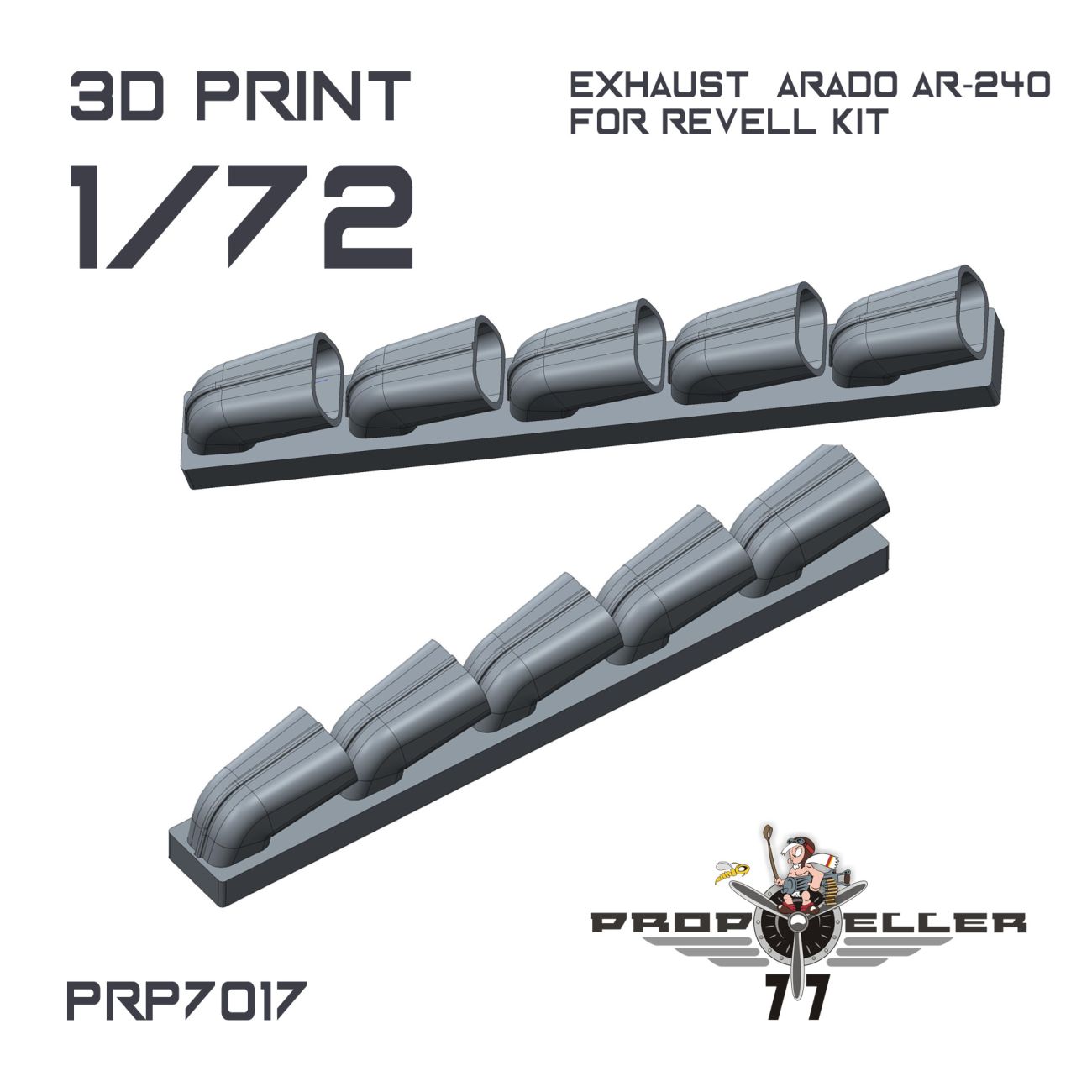 1:72 Exhaust Arado ar-240 for Revell kit Variant 1
