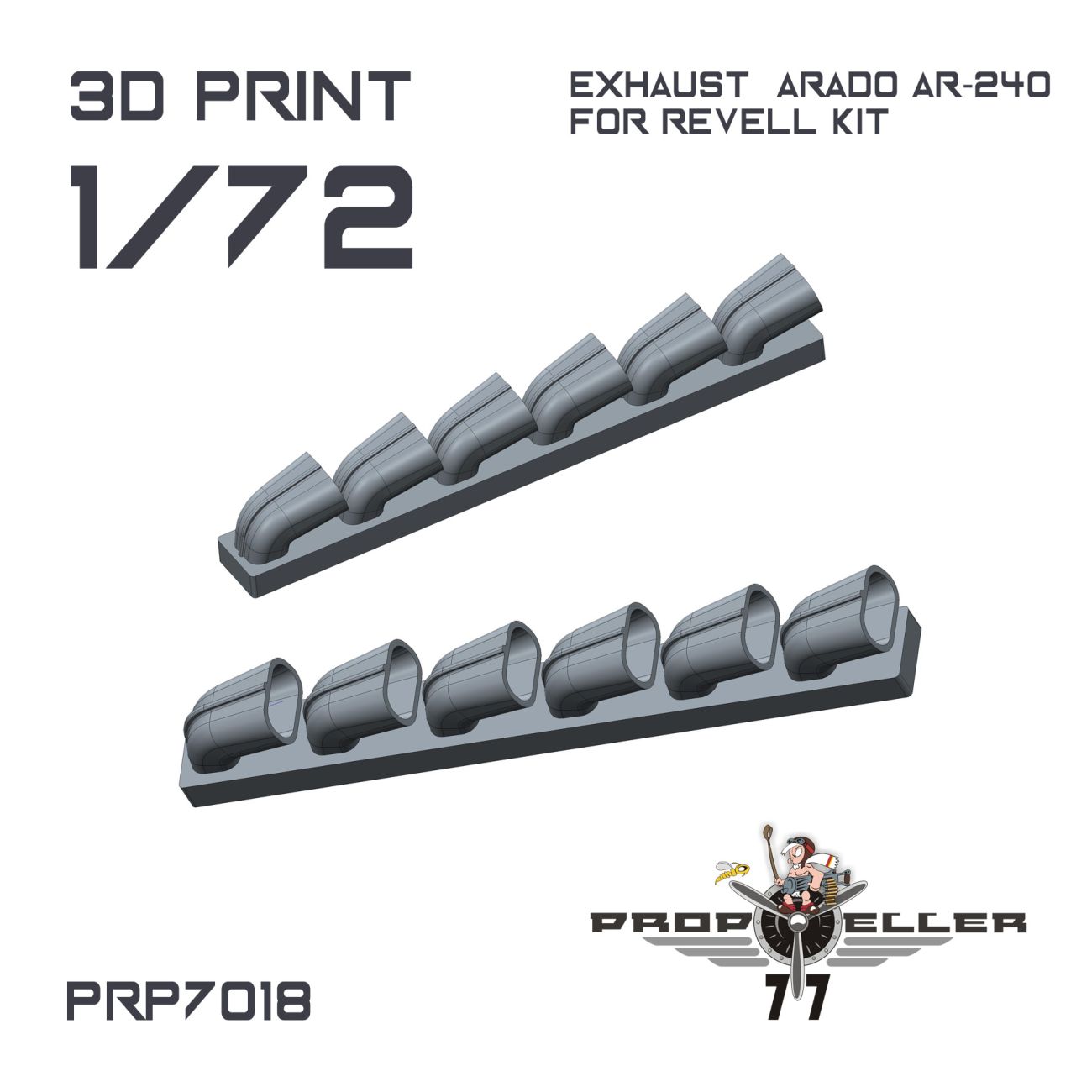 1:72 Exhaust Arado ar-240 for Revell kit Variant 2