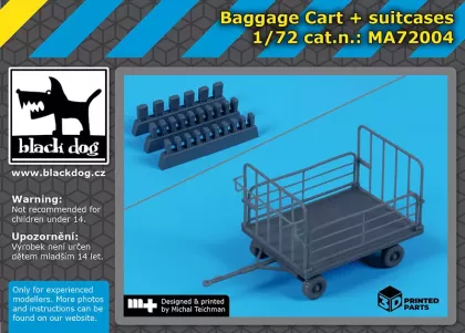 1:72 Baggage cart + suitcases