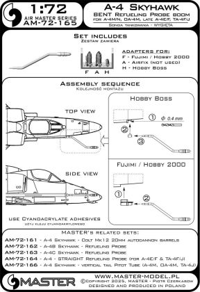 1:72 A-4 Skyhawk - BENT refueling probe boom (used on versions A-4M/N, OA-4M & late A-4E/F & TA-4F/J)