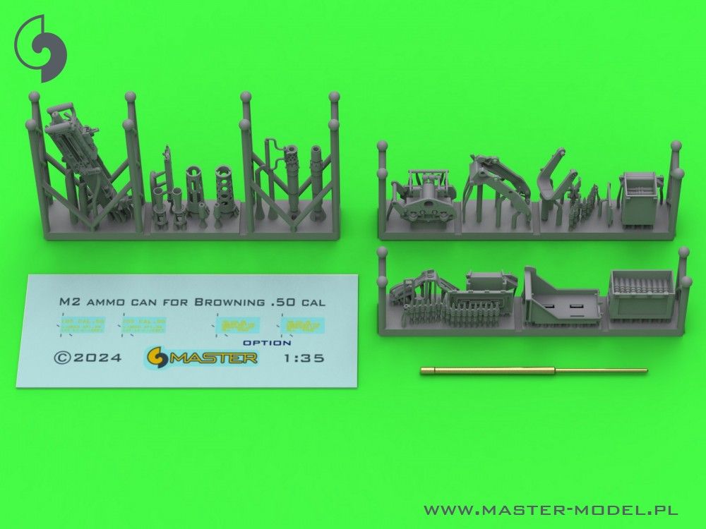 1:35 Browning M2HB .50 cal (12,7mm) - for M49 Ring Mount (D40721 carriage / D40733 cradle / D40731 fixed ammo can or D90078 tray)