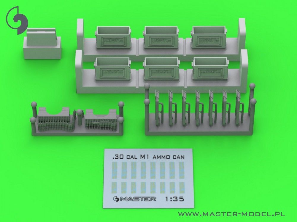 1:35 M1 ammunition cans for Browning M1919 (6 pcs) - OPENED