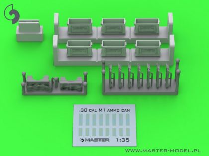 1:35 M1 ammunition cans for Browning M1919 (6 pcs) - OPENED
