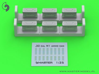 1:35 M1 ammunition cans for Browning M1919 (6 pcs) - CLOSED