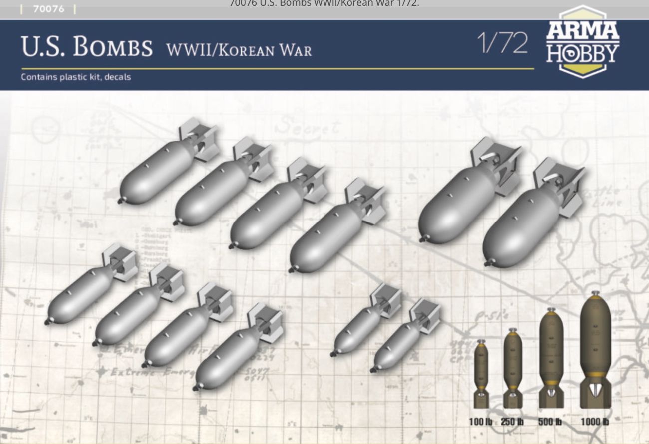 1:72 U.S. Bombs WWII/Korean War. A set