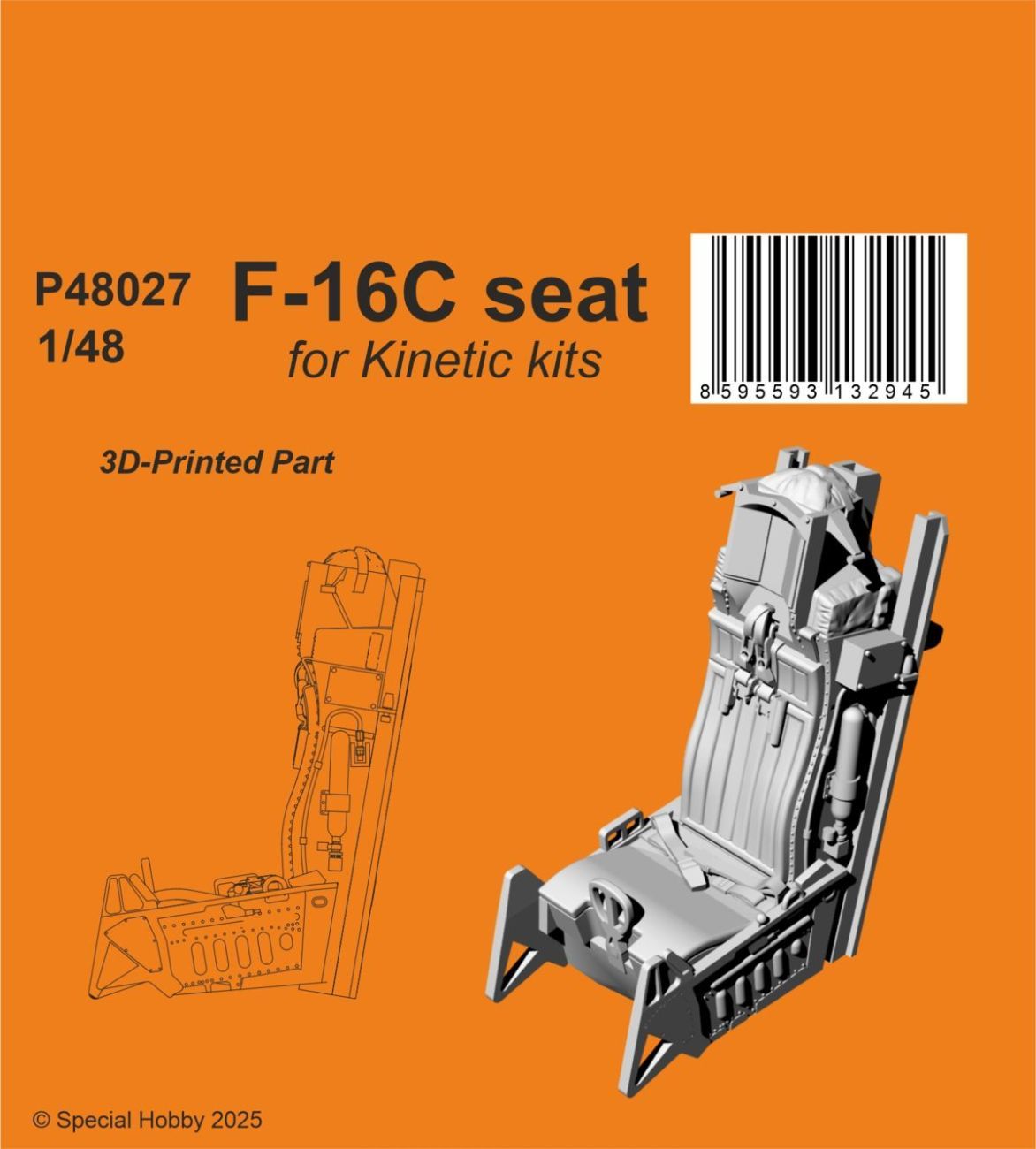 1:48 F-16C Seat 1/48 / for Kinetic kits