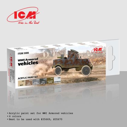 Acrylic paint set for WWI Armored vehicles
