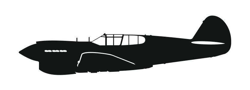 nálepka P-40E Warhawk (15cm černá)