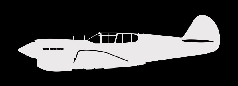 nálepka P-40E Warhawk (15cm bílá)