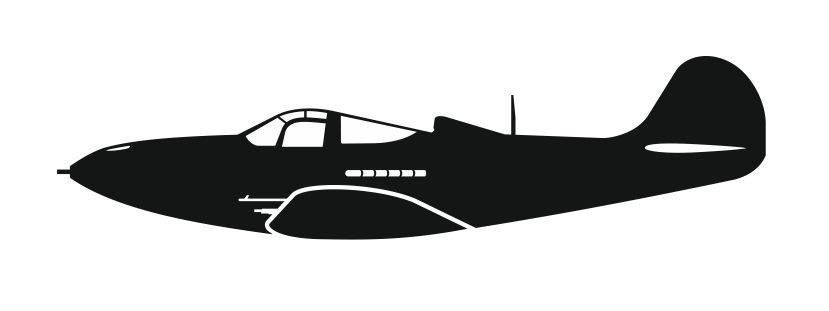 nálepka P-39 Airacobra (15cm černá)