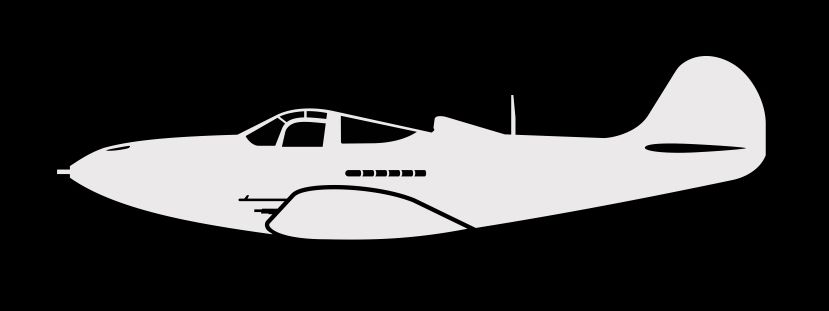 nálepka P-39 Airacobra (15cm bílá)