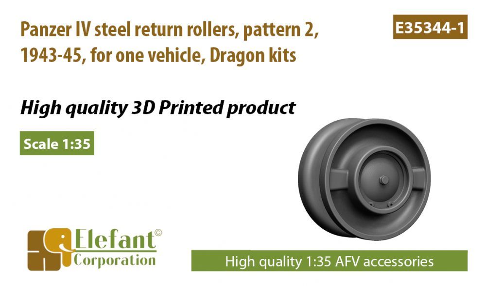 1:35 Panzer IV steel return rollers, pattern 2, 1944 - 45, for one vehicle, Dragon kits