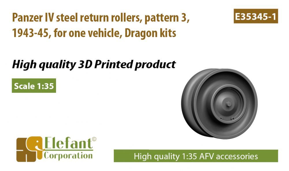 1:35 Panzer IV steel return rollers, pattern 3, 1944 - 45, for one vehicle, Dragon kits