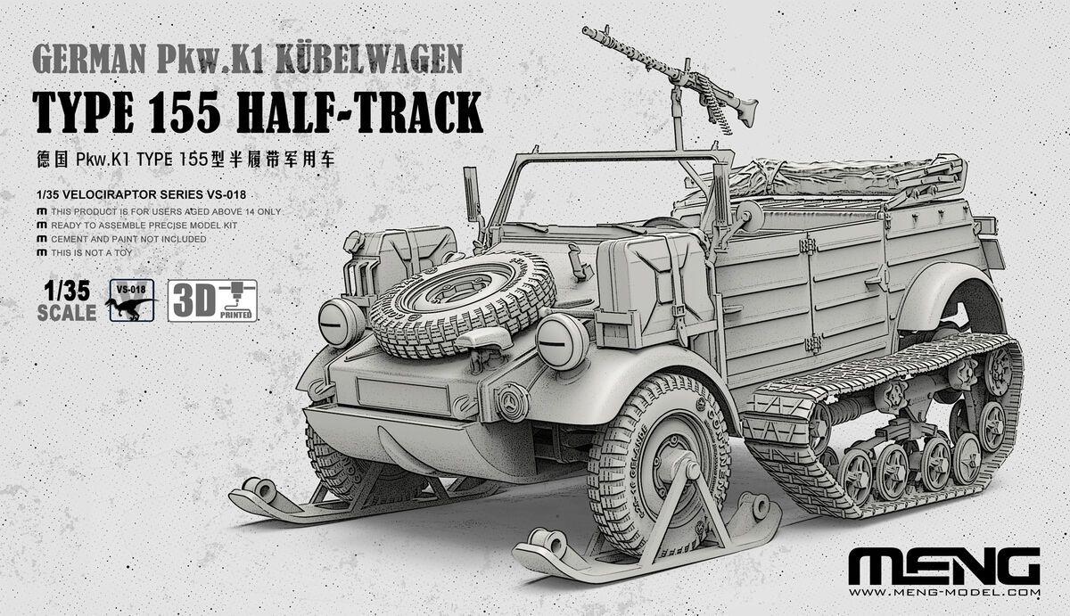 1:35 German Pkw.K1 Kübelwagen Type 155 Half-Track