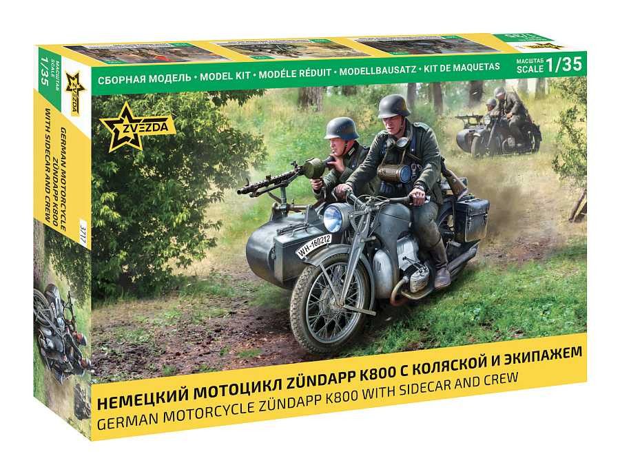 1:35 Zündapp K 800 Motorcycle w/ Sidecar and Crew