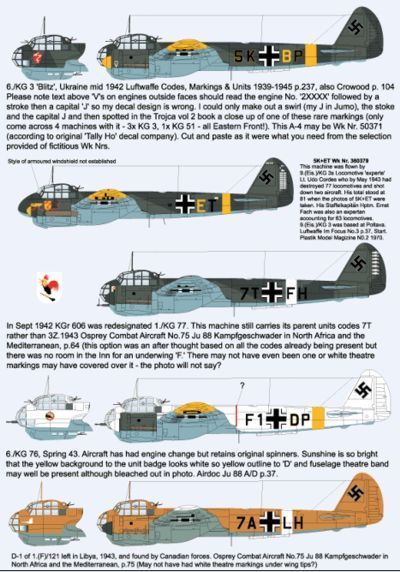 1:32 Junkers Ju-88 A-4 / C-6 / D-1 (5 schemes)