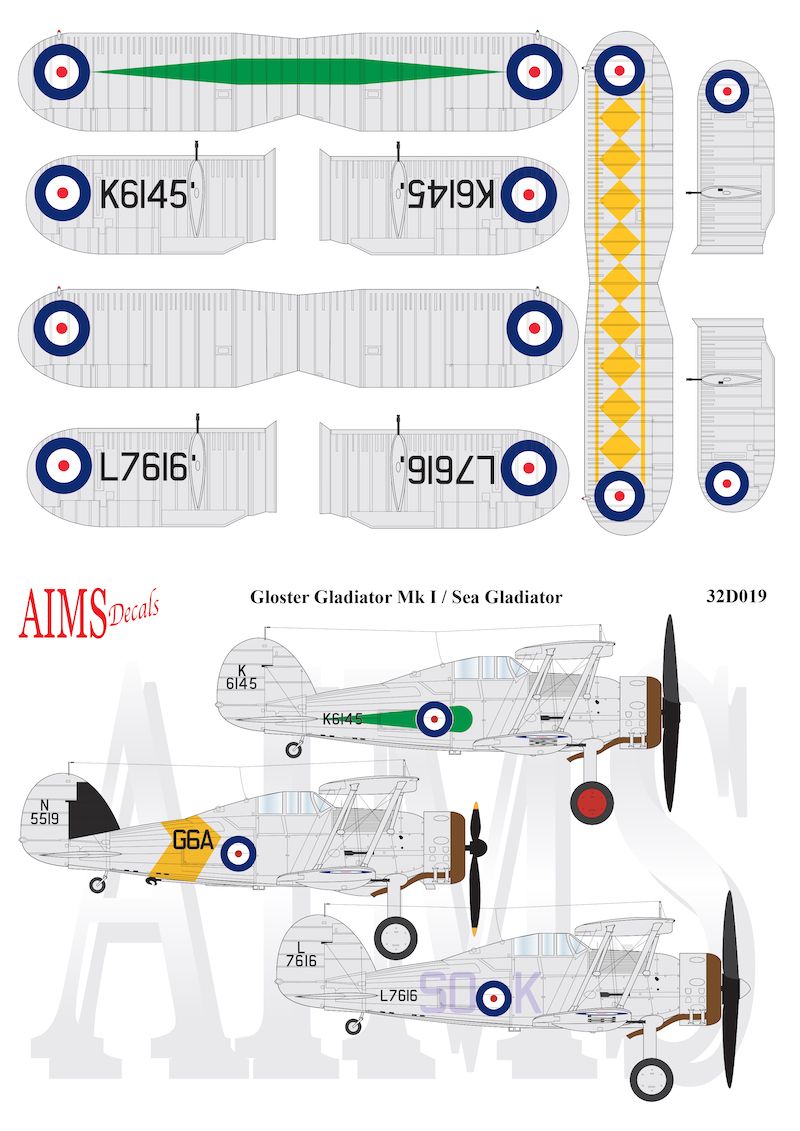 1:32 Gloster Gladiator Mk.I Decals