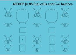 1:48 Junkers Ju-88 - fuel cell and hatches decals (for Dragon, Monogram and Revell kits)