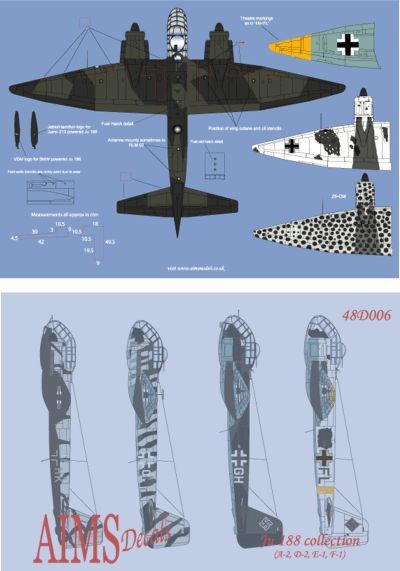 1:48 Junkers Ju-188A-2 / Ju-188 D-2 / Ju-188E-1 / Ju-188F-1 Collection