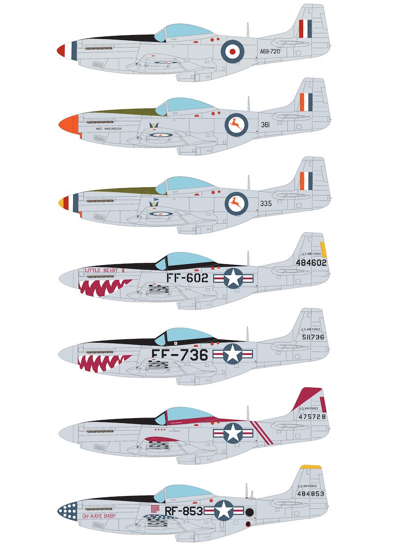 1:48 Korean War North American P-51 D Mustangs