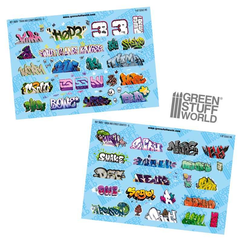 1:87 HO Model railway graffiti decals (Set-2)