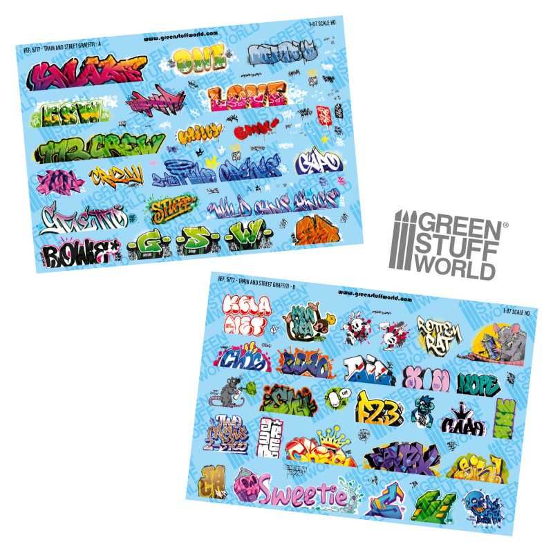 1:87 HO Model railway graffiti decals (Set-1)