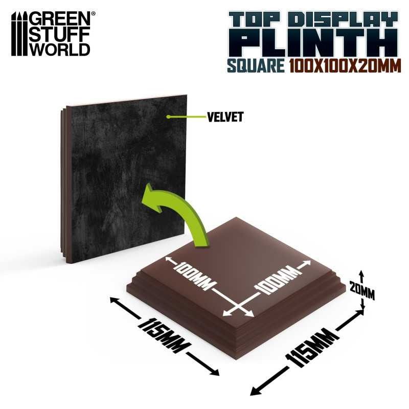 Square Wood display bases 10x10 cm - Hazelnut Brown