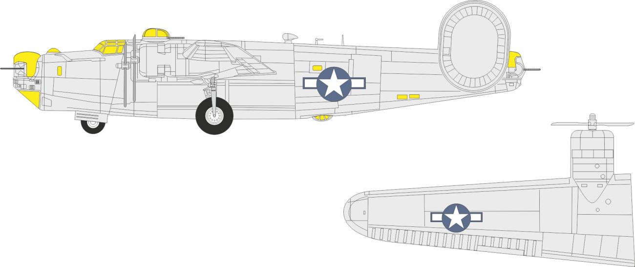 1:48 B-24J Liberator US national insignia