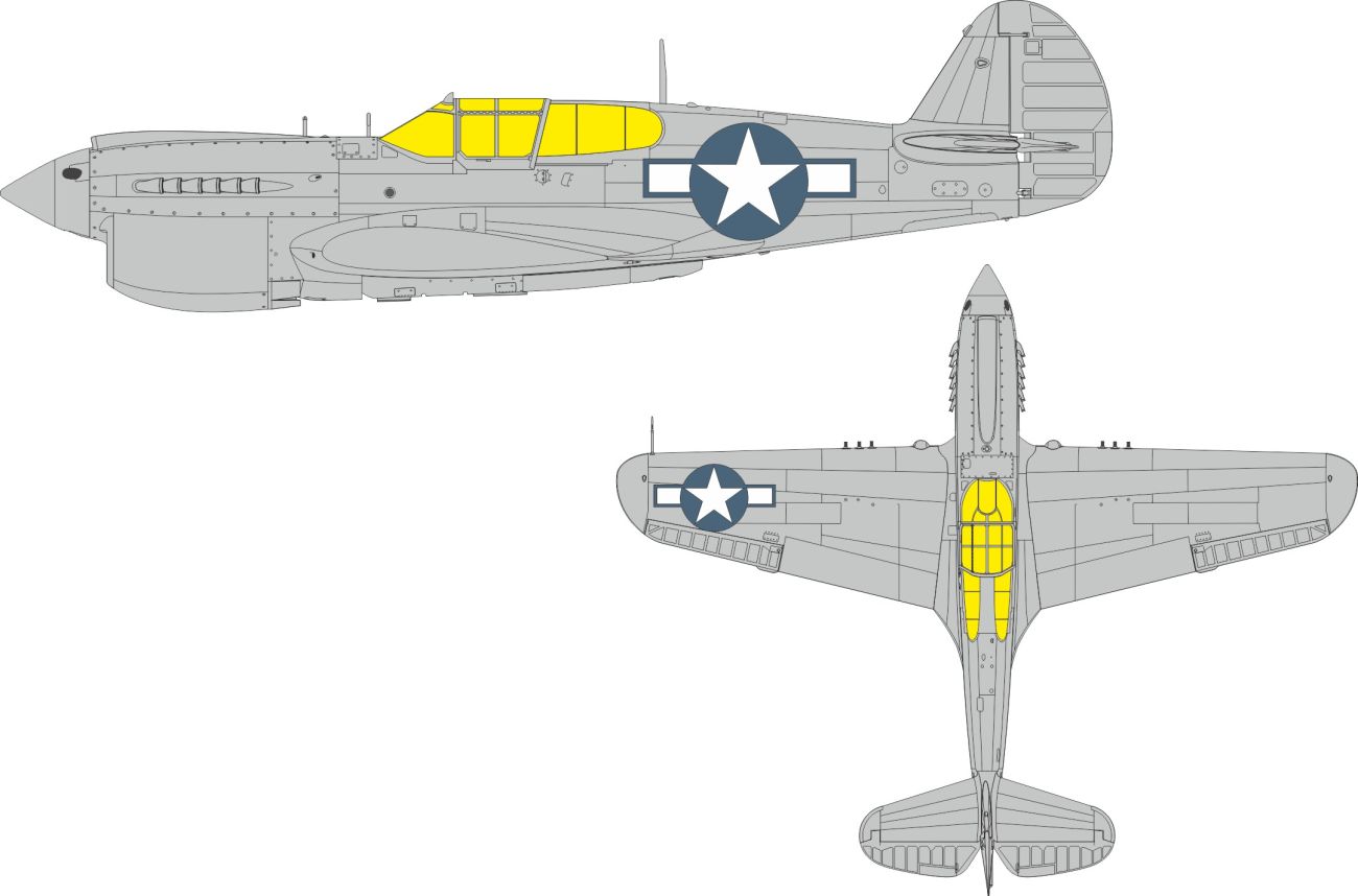 1:48 P-40N Warhawk US national insignia