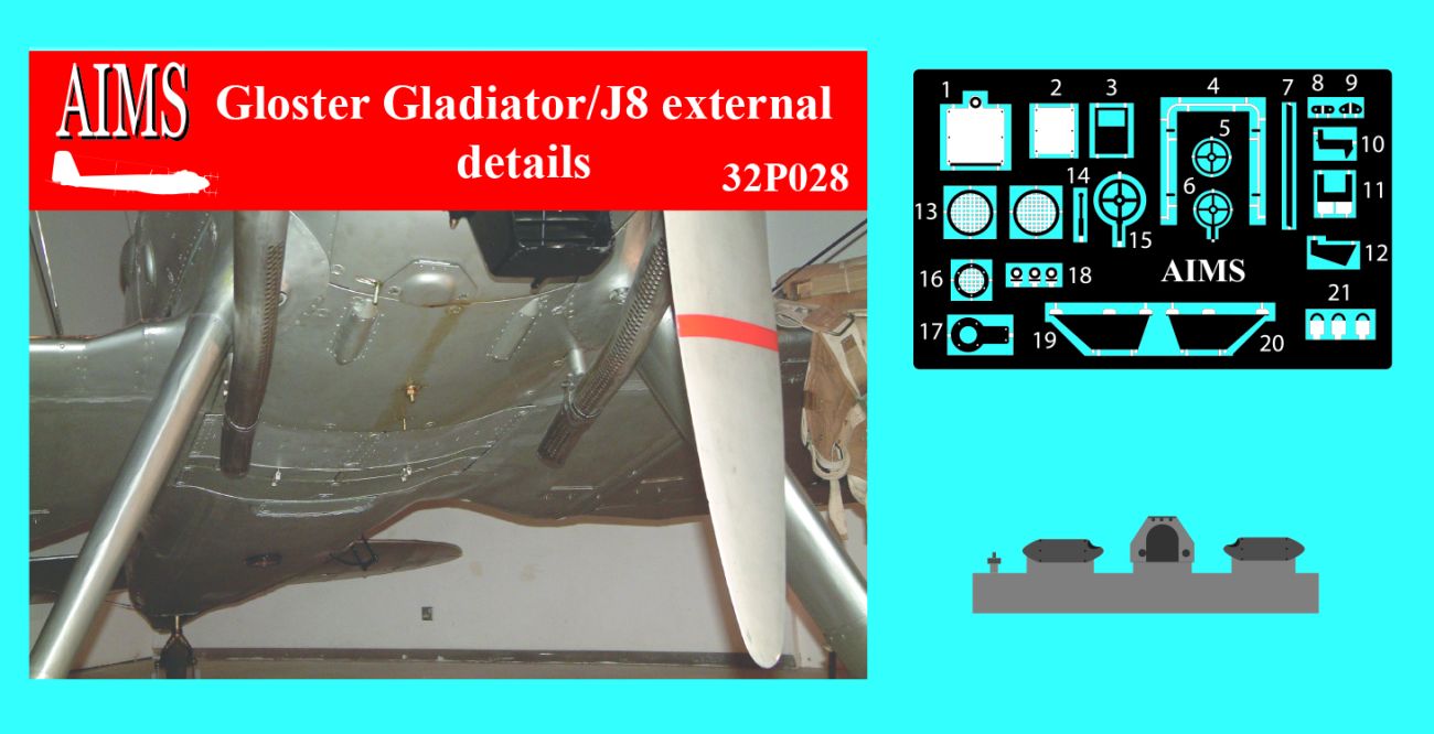 1:32 Gloster Gladiator Mk.I/II & Swedish J8 - external details (designed to be used with ICM kits)