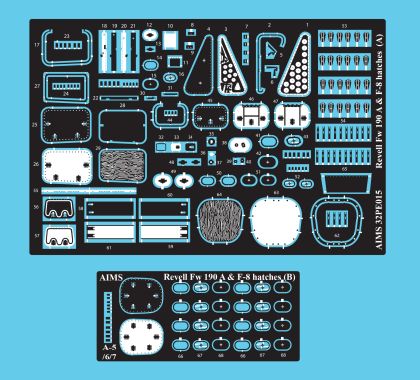 1:32 Focke-Wulf Fw-190 A-8/F-8 - Hatches and Latches (designed to be used with Revell kits) (including Fw-190A-5/Fw-190A-6/Fw-190A-7 lower hatch for conversions)
