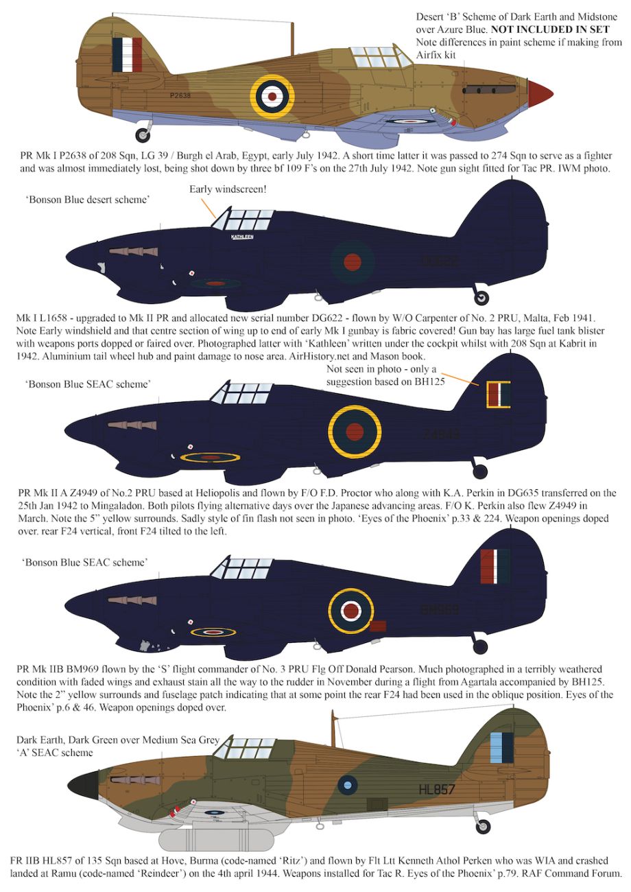 1:48 PR Hawker Hurricane Mk.I / Mk.II - Conversion for any kit (for Airfix, Arma Hobby, Hasegawa and Revell kits)