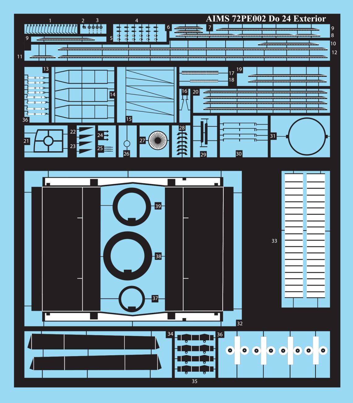 1:72 Do-24 - Interior and Exterior combined PE details (for Italeri / Revell kits)