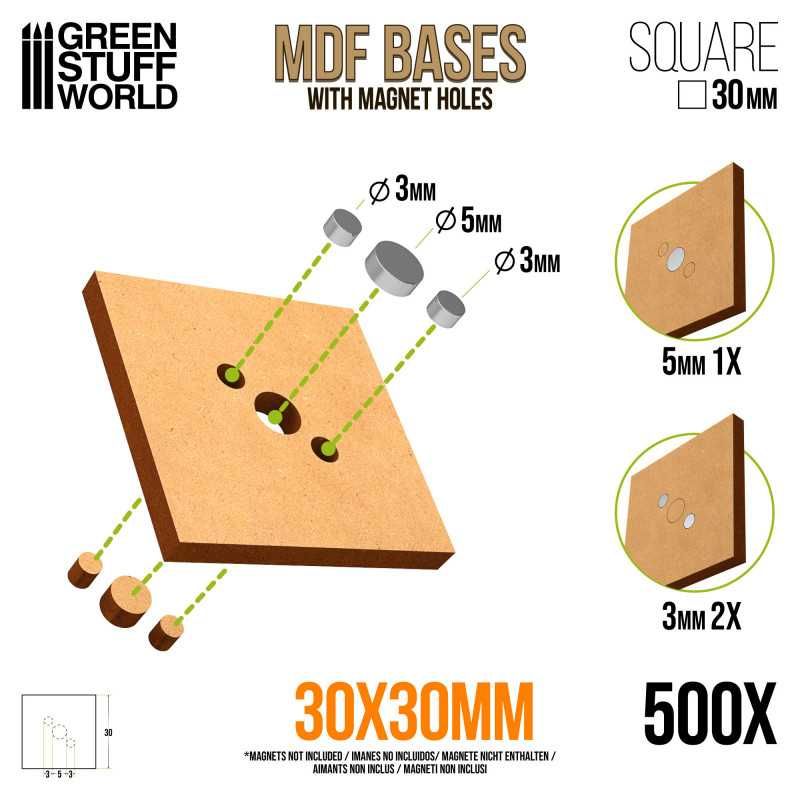 MDF Bases - Square 30 mm (Pack x500)