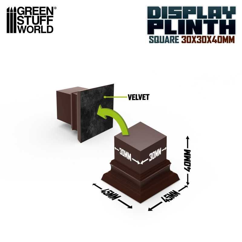 Square Top Display Plinth 3x3 cm - Hazelnut Brown