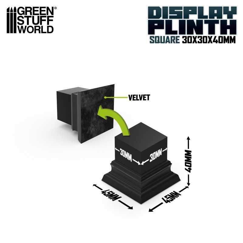 Square Top Display Plinth 3x3 cm - Black