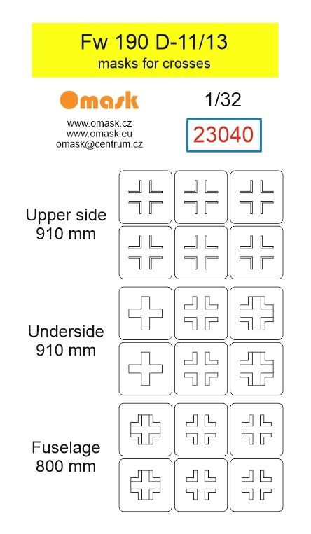 1:32 Fw 190 D-11/13 masks for crosses