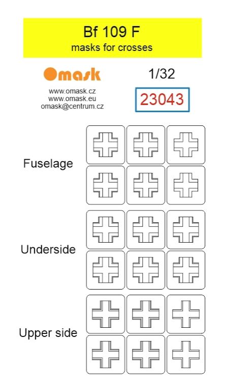 1:32 Bf 109 F masks for crosses