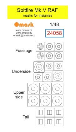 1:48 Spitfire Mk.V RAF masks for insignias