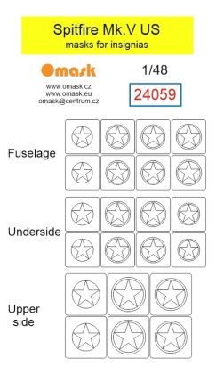 1:48 Spitfire Mk.V US masks for insignias