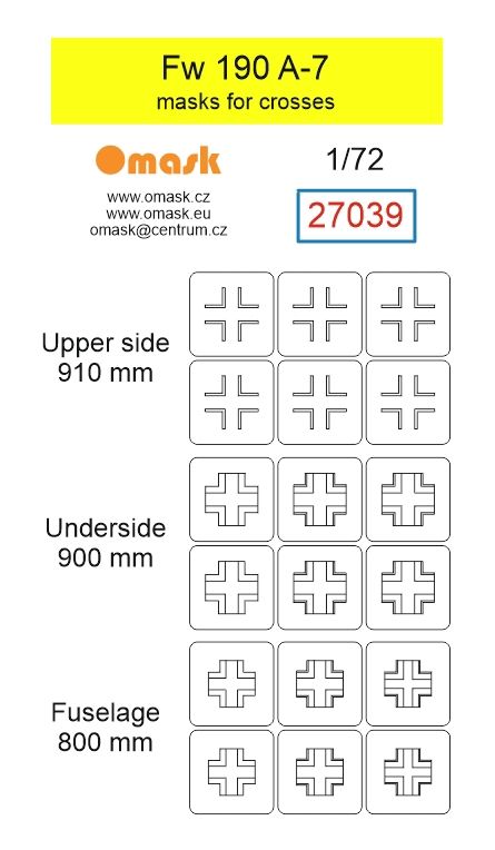 1:72 Fw 190 A-7 masks for crosses