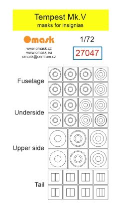 1:72 Tempest Mk.V RAF masks for insignias