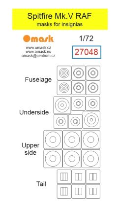 1:72 Spitfire Mk.V RAF masks for insignias