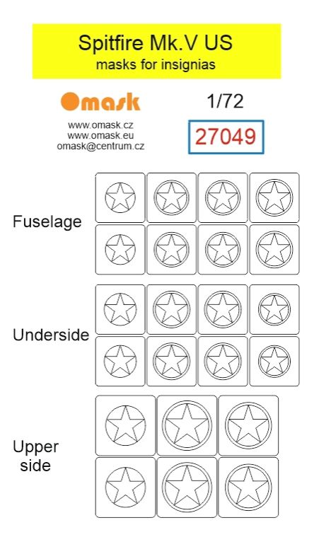 1:72 Spitfire Mk.V US masks for insignias