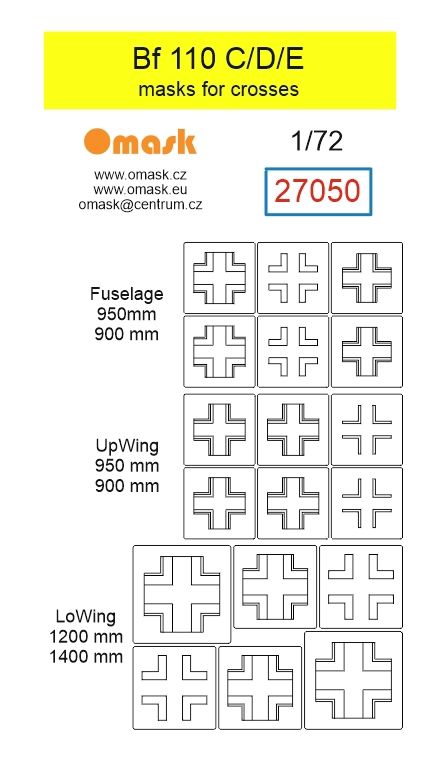 1:72 Bf 110 C/D/E masks for icrosses