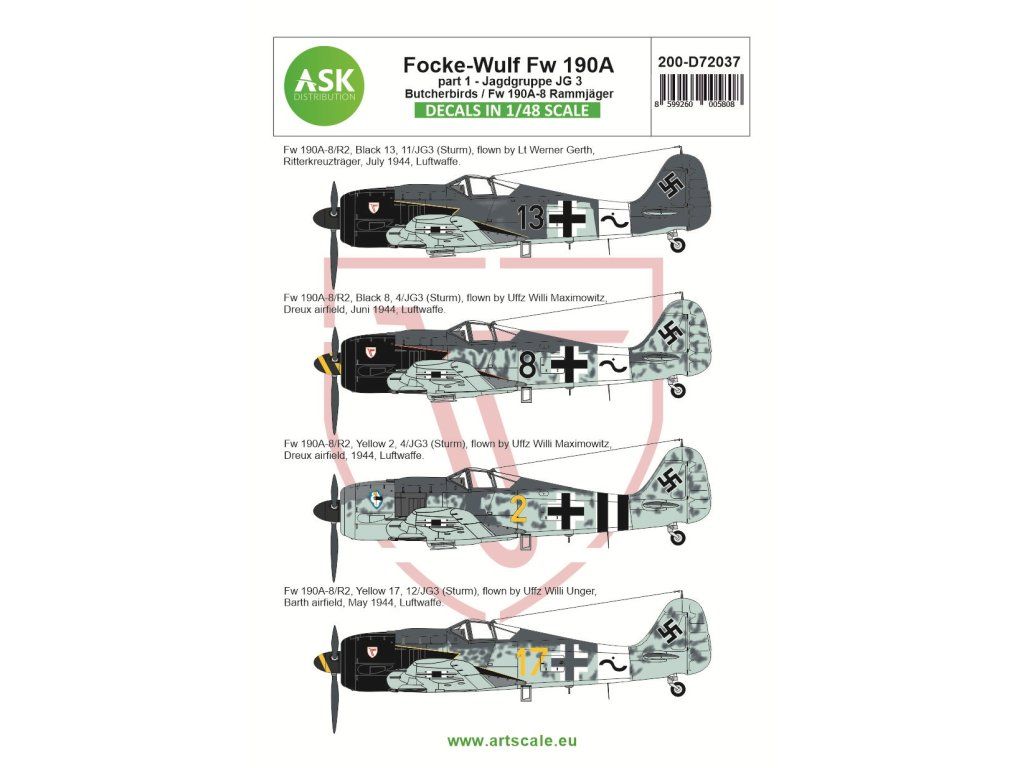 1:72 Focke-Wulf Fw 190A-8/R2 part 1 - JG 3 Butcherbirds / Fw 190A-8 Rammjäger