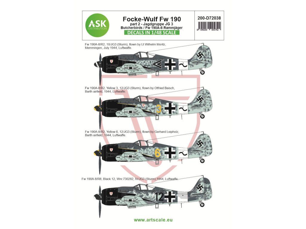 1:72 Focke-Wulf Fw 190A-8/R2 part 2 - JG 3 Butcherbirds / Fw 190A-8 Rammjäger